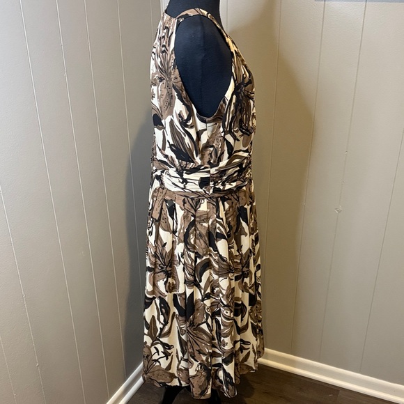 B14 Evan Picone Women's 10 Midi Tank Dress in Black Brown and Cream - Picture 3 of 4